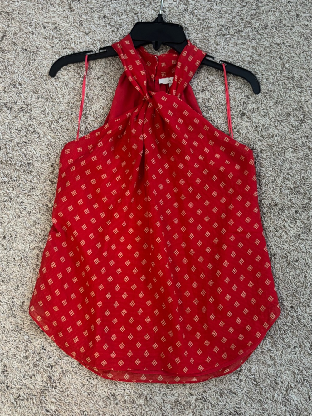 Joie Red Printed Halter Neck Sleeveless Blouse